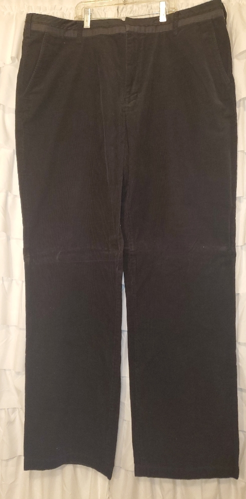 Corduroy mens flat front black pant